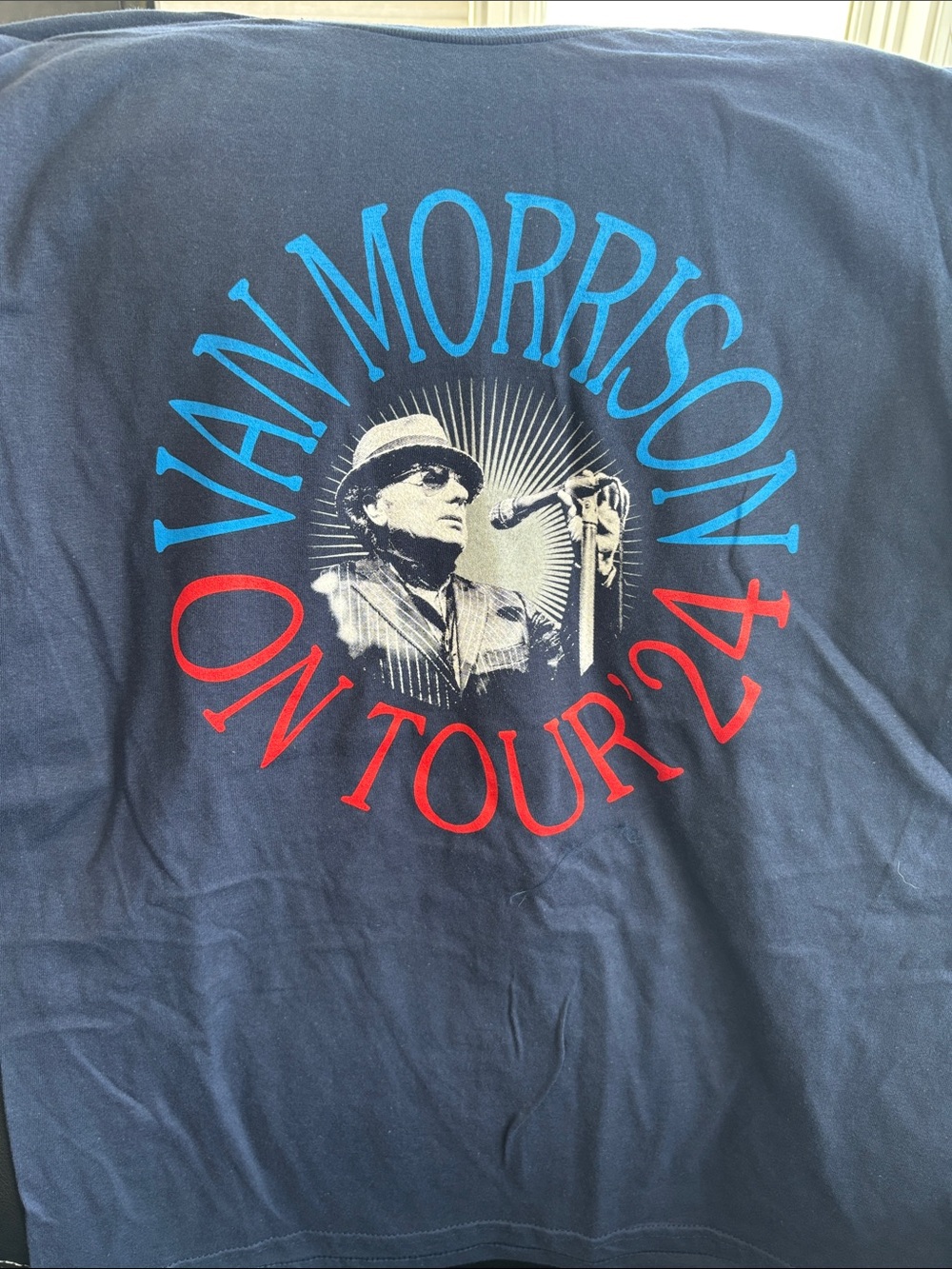 Sony Navy Short Sleeve Graphic Tee with Blue and Red Tour Print